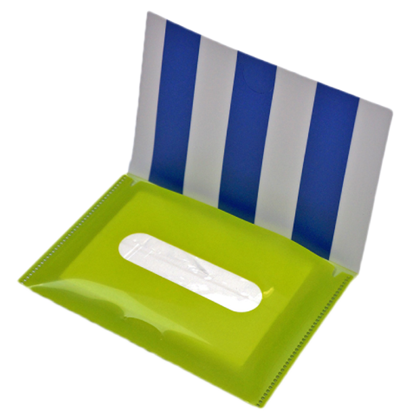 ポケットティッシュケース 仕上がりイメージフタ開封時