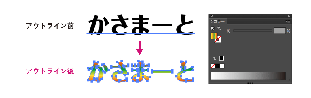 テキストの「塗り」にグラデーションが設定できる