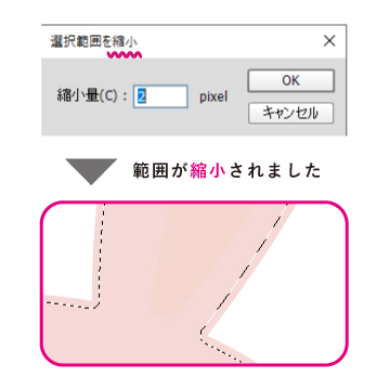 カラー版データより内側に小さくする場合