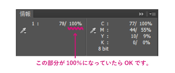 この部分が100%になっていたらOKです