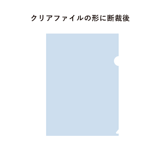 クリアファイルの形に断裁後